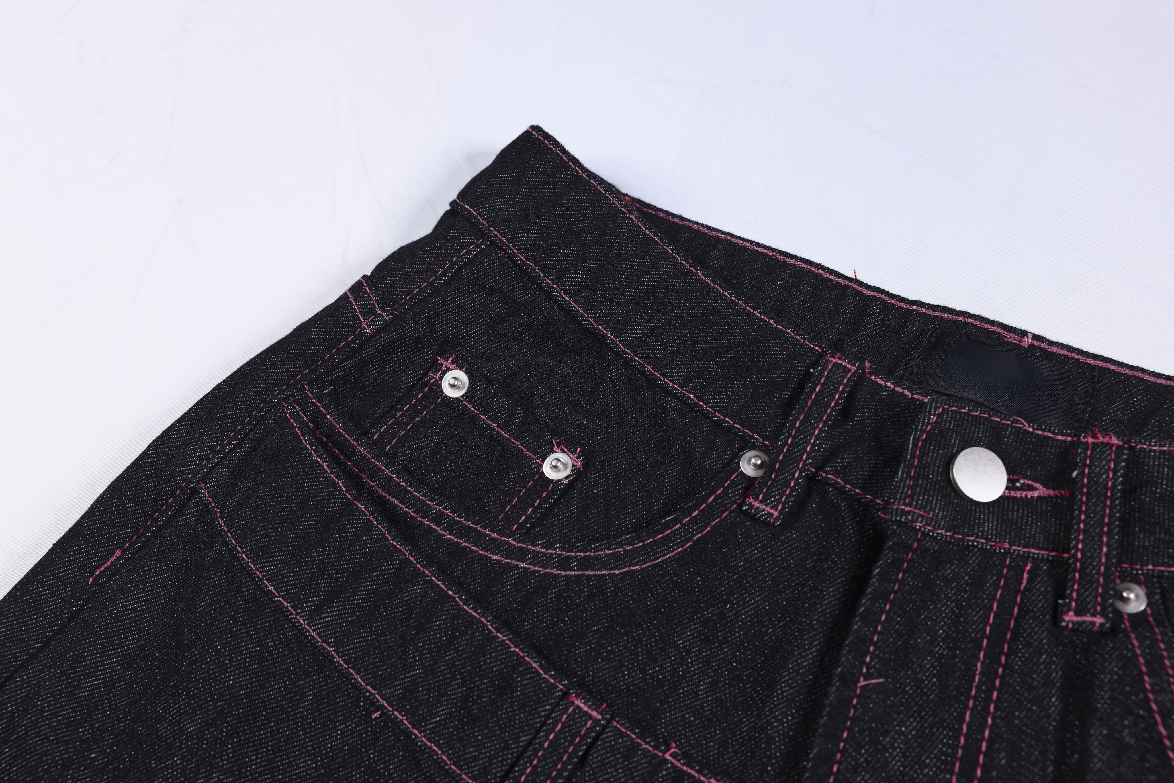 CapCabin Double Waist Star Denim Pants