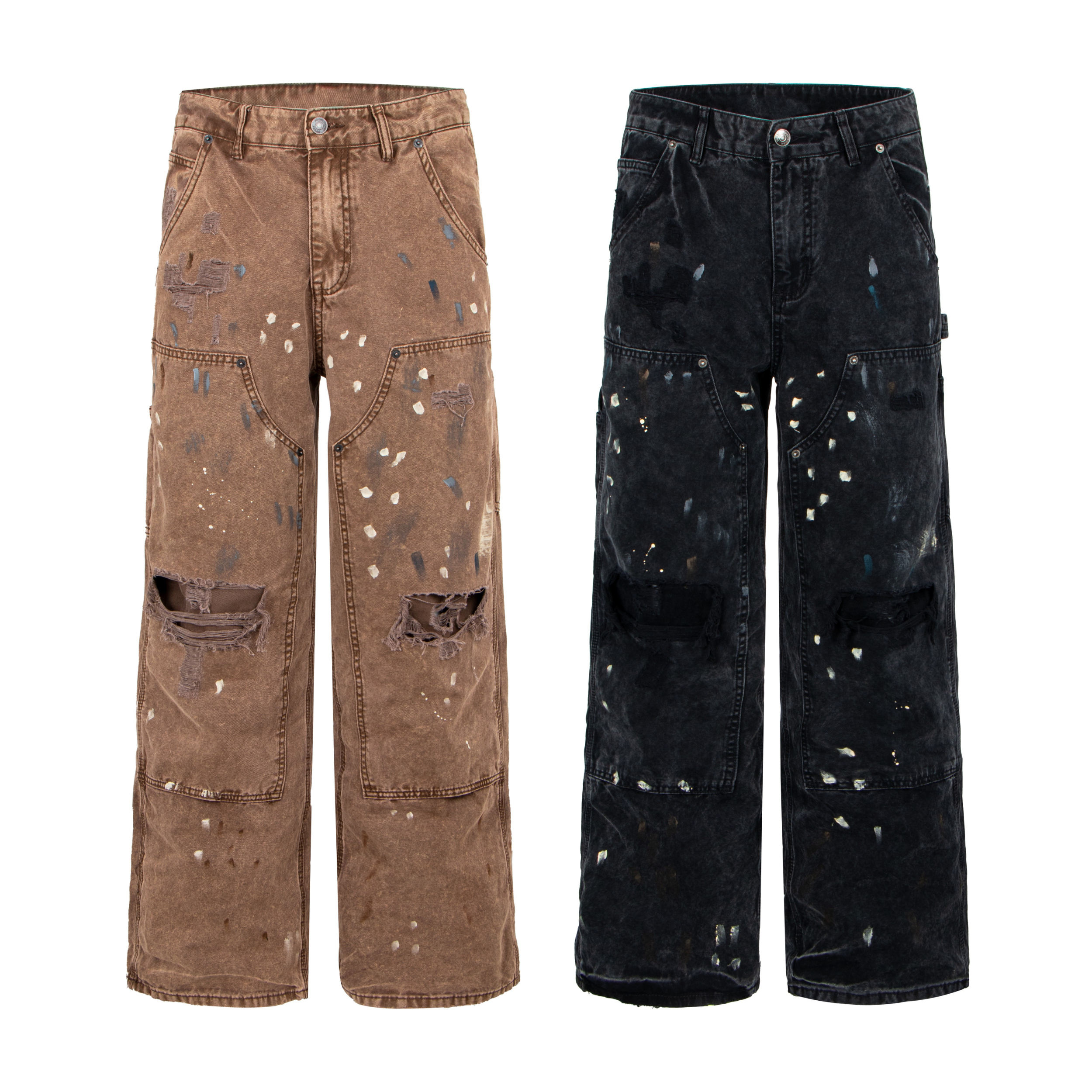 CapCabin Distressed Workwear Denim Pants