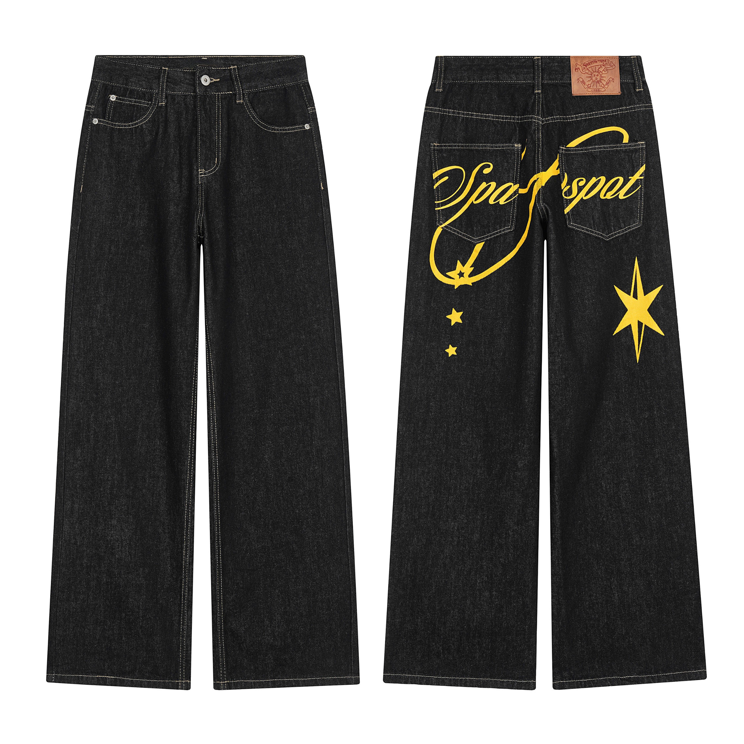 CapCabin Star Script Wide-Leg Jeans