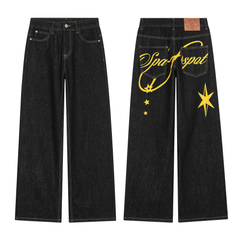 CapCabin Star Script Wide-Leg Jeans