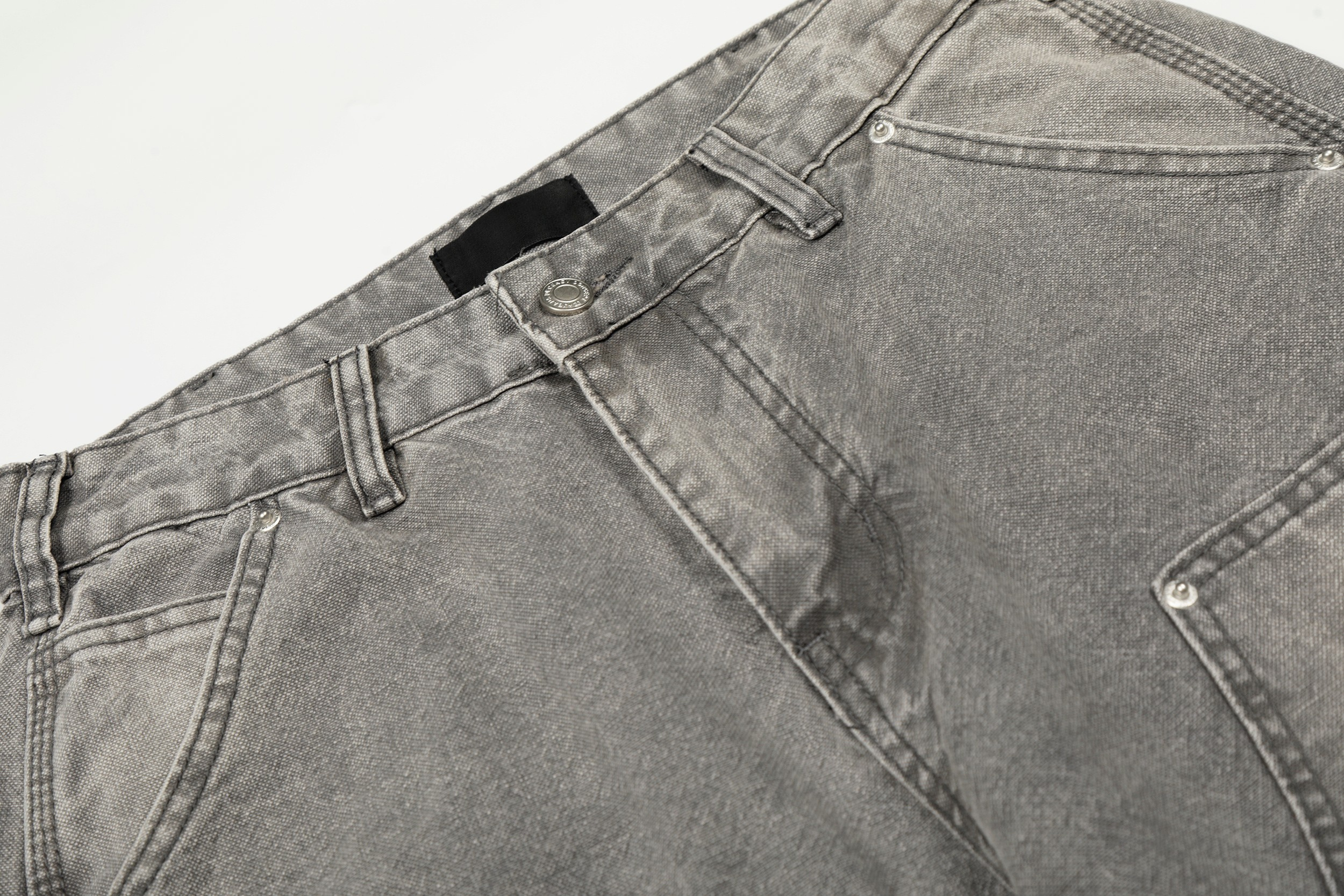 CapCabin Washed Utility Distressed Denim Jeans