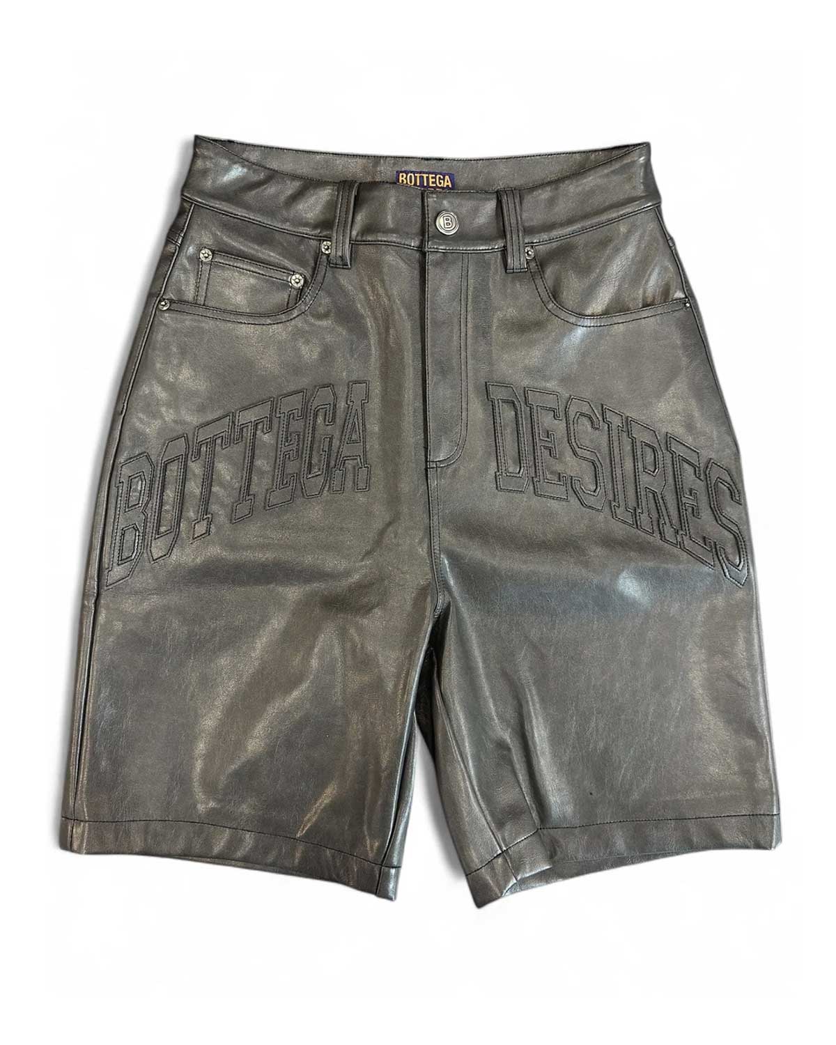 Bottega Desires Leather Shorts Black