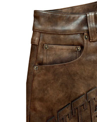 Bottega Desires Leather Shorts Brown