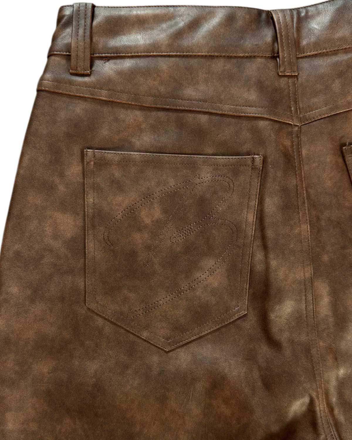Bottega Desires Leather Shorts Brown