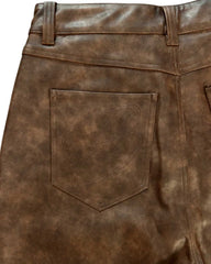 Bottega Desires Leather Shorts Brown