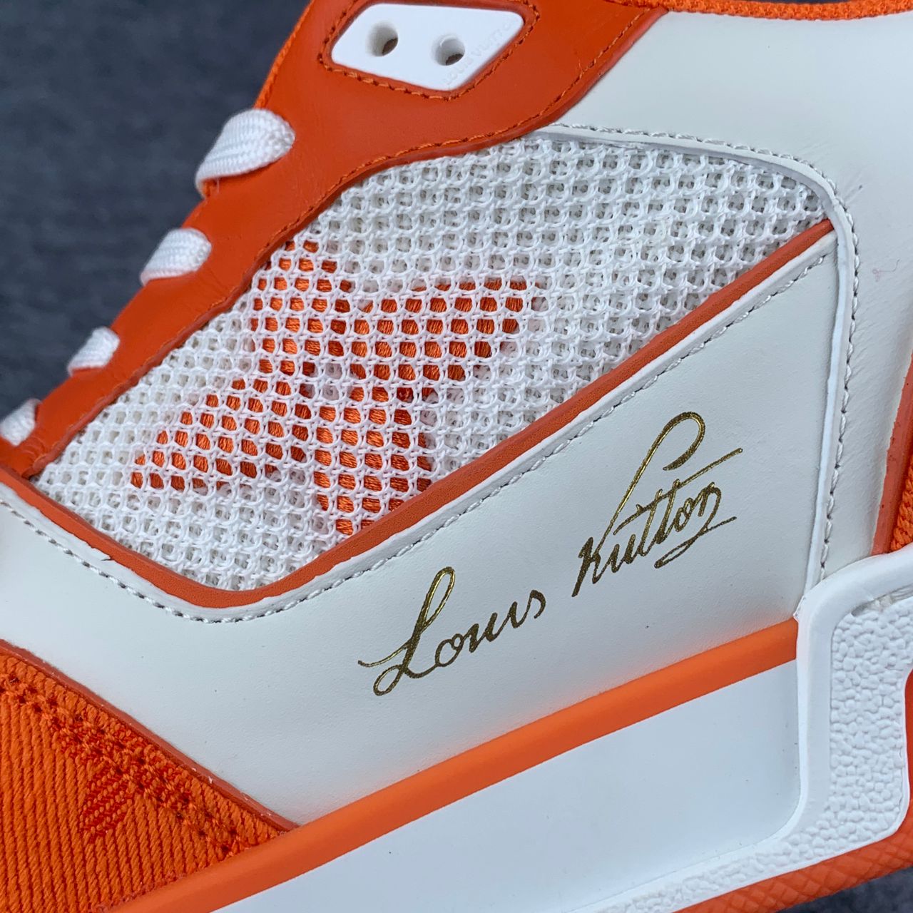 LV Trainer Low ‘Velcro Strap Orange Monogram Denim’: