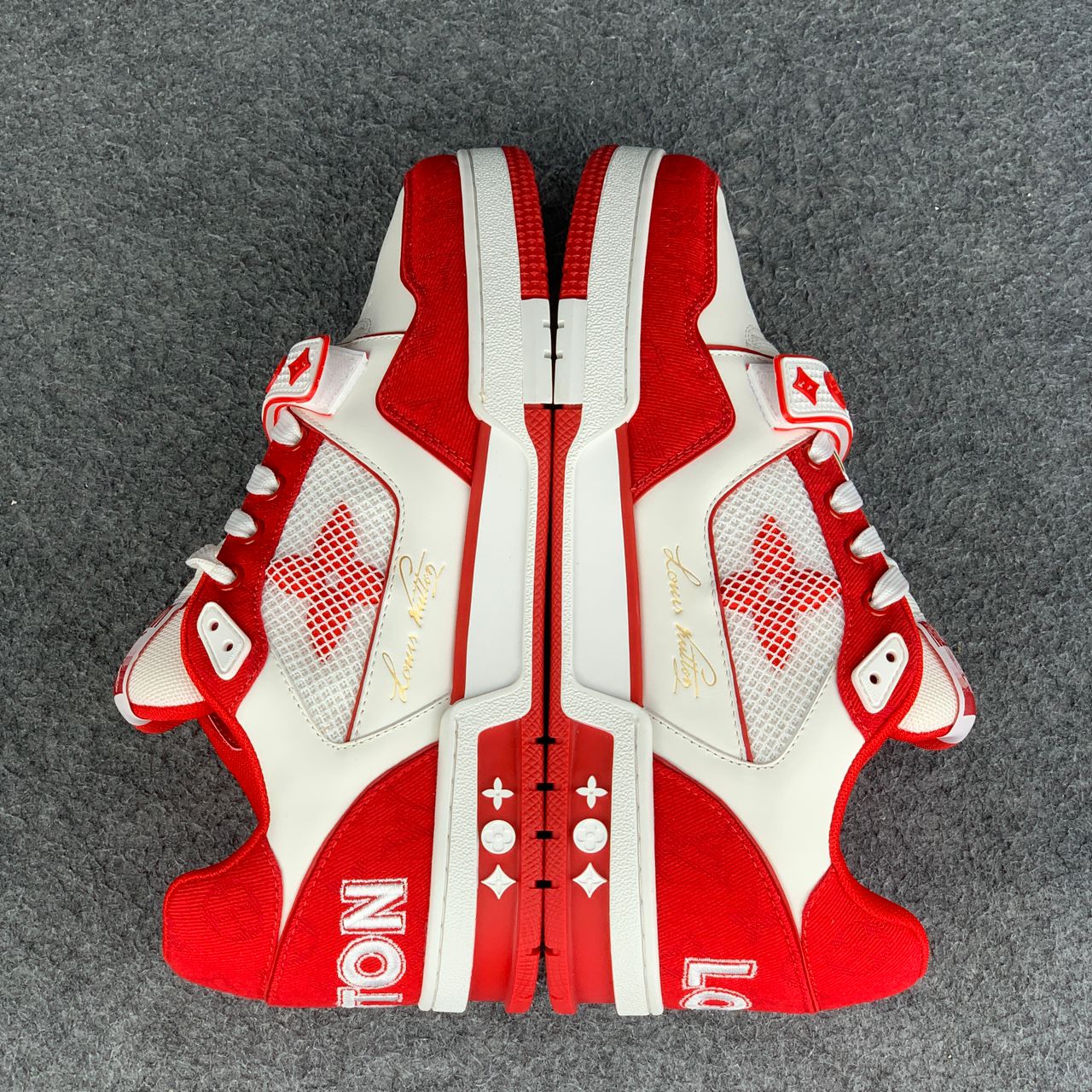 LV Trainer ' Red Monogram Denim '