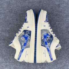 Custom Air Jordan 1 Low Bleu Atelier Sail/Blue