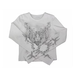 Grunge Y2K Tattoo Graphic Long Sleeve Top