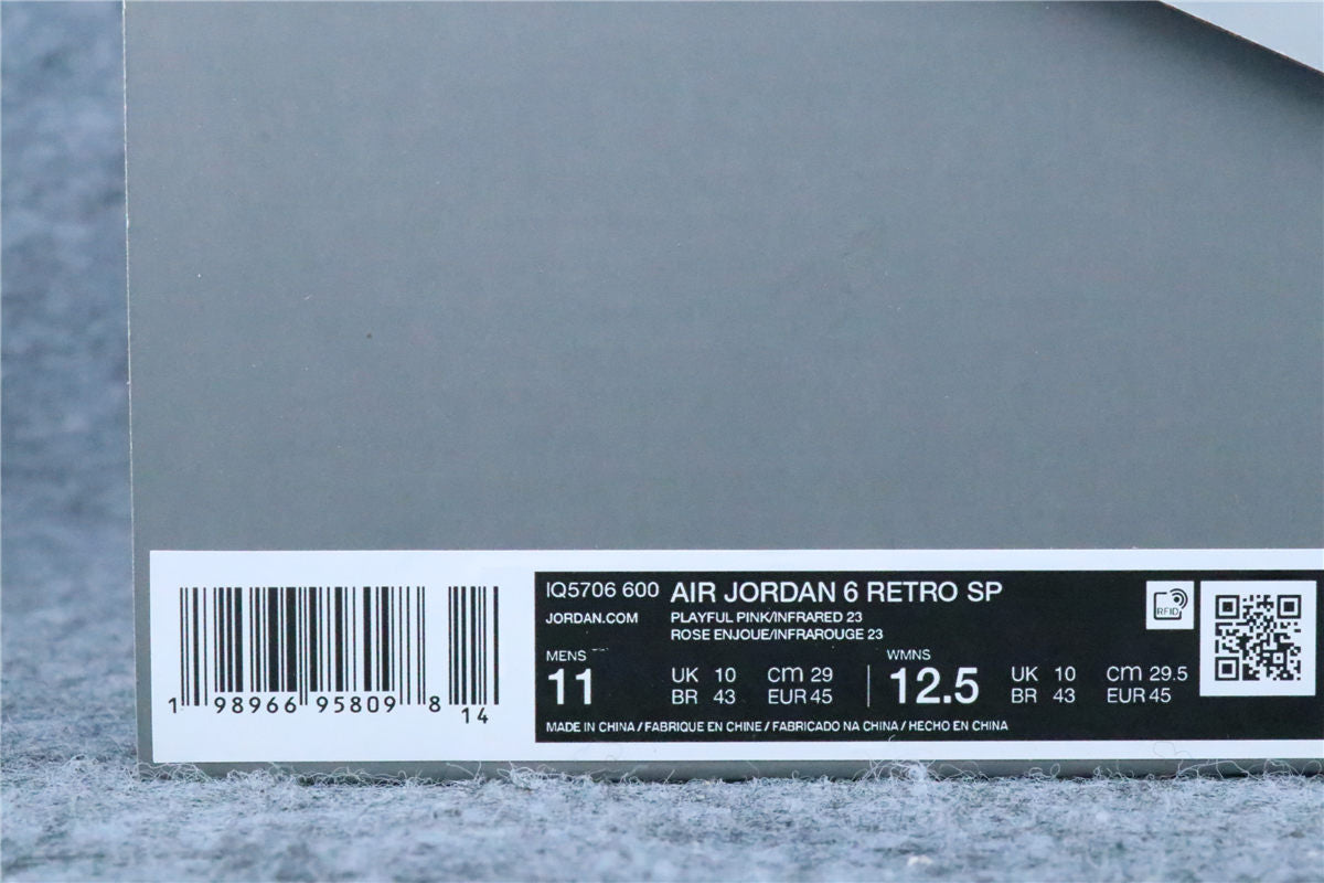 Awake NY x Air Jordan 6 Retro 'Playful Pink Infrared'