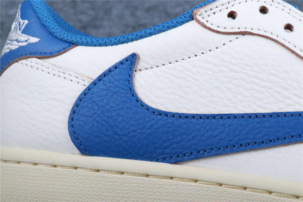 Fragment Design x Travis Scott x Air Jordan 1 Retro Low OG SP 'Sail Military Blue' (US Warehouse, No QC)