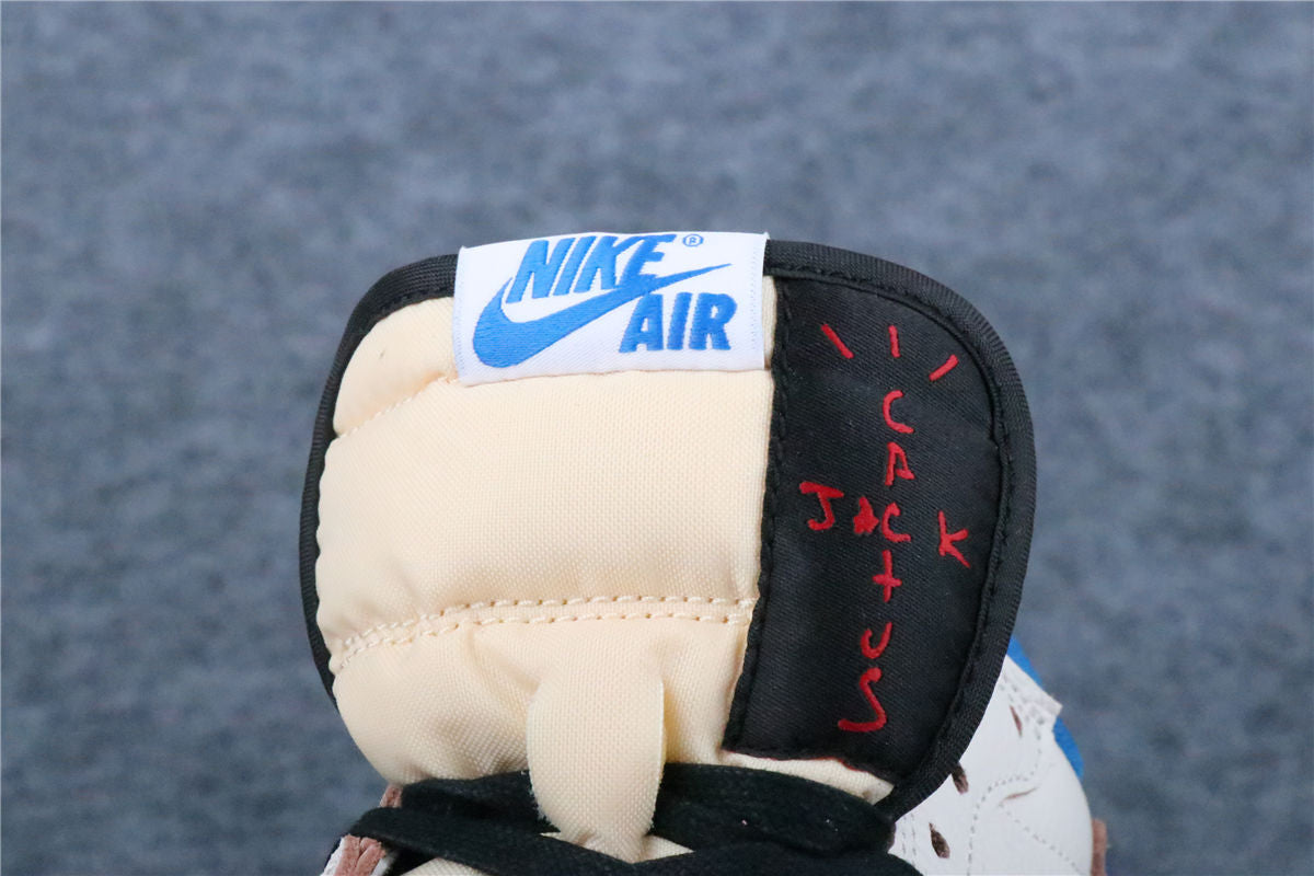Fragment Design x Travis Scott x Air Jordan 1 Retro Low OG SP 'Sail Military Blue' (US Warehouse, No QC)