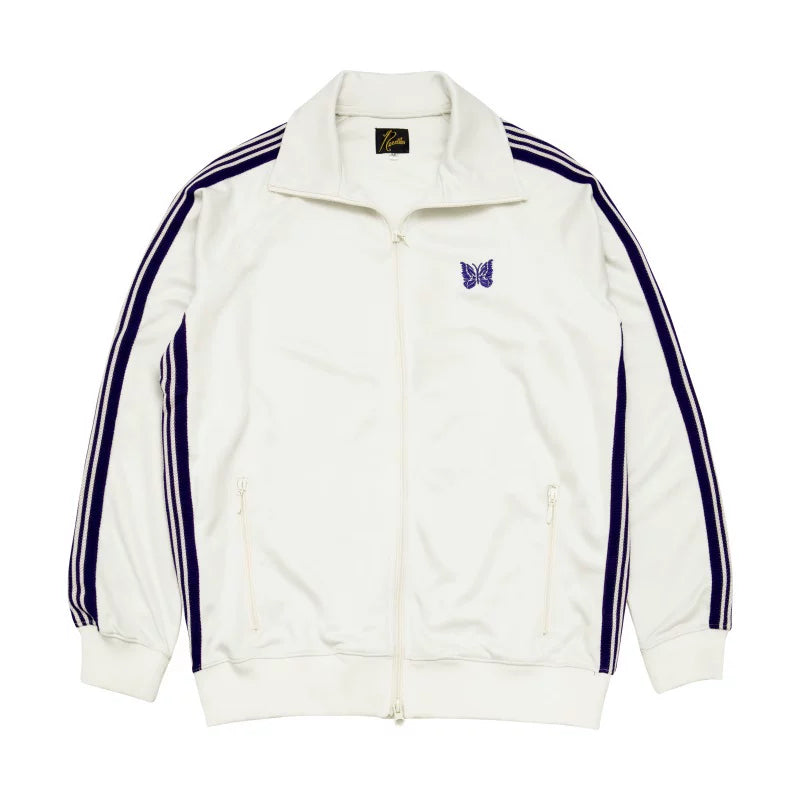 Needles Style Embroidered Butterfly Track Jacket - Off-White/Purple