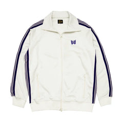 Needles Style Embroidered Butterfly Track Jacket - Off-White/Purple