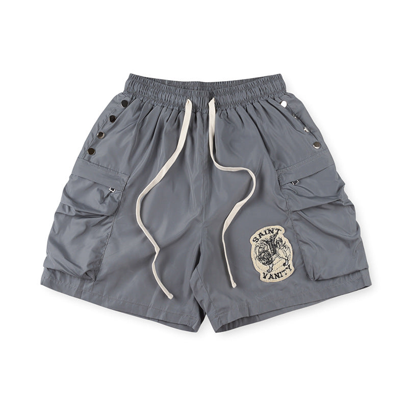 Saint Vanity Multi-Pocket Cargo Utility Shorts - Slate Grey