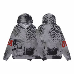 Vale Forever Leopard & USA Graphic Vintage Wash Full-Zip Hoodie