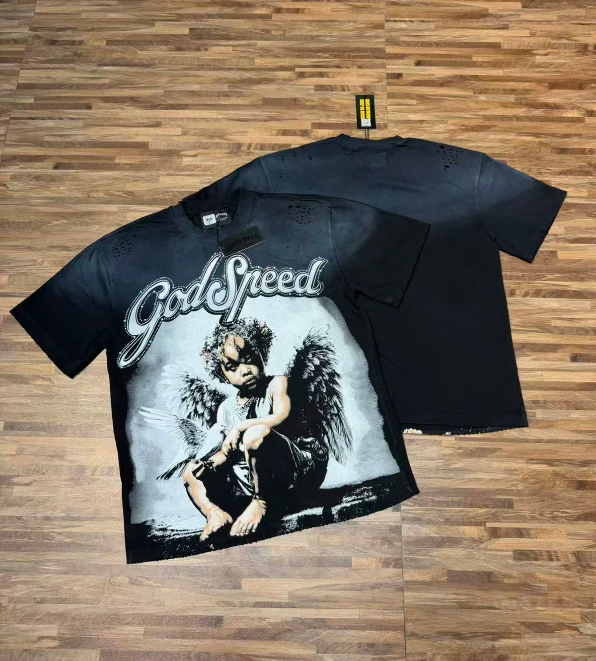 Godspeed Vintage Angel Graphic T-Shirt – Black
