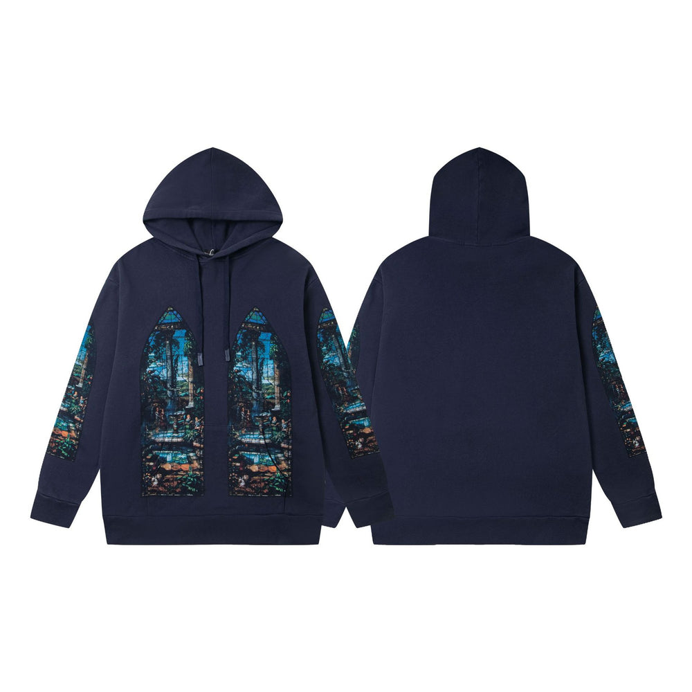 Who Decides War Blue Stained Glass Hoodie - Navy Blue