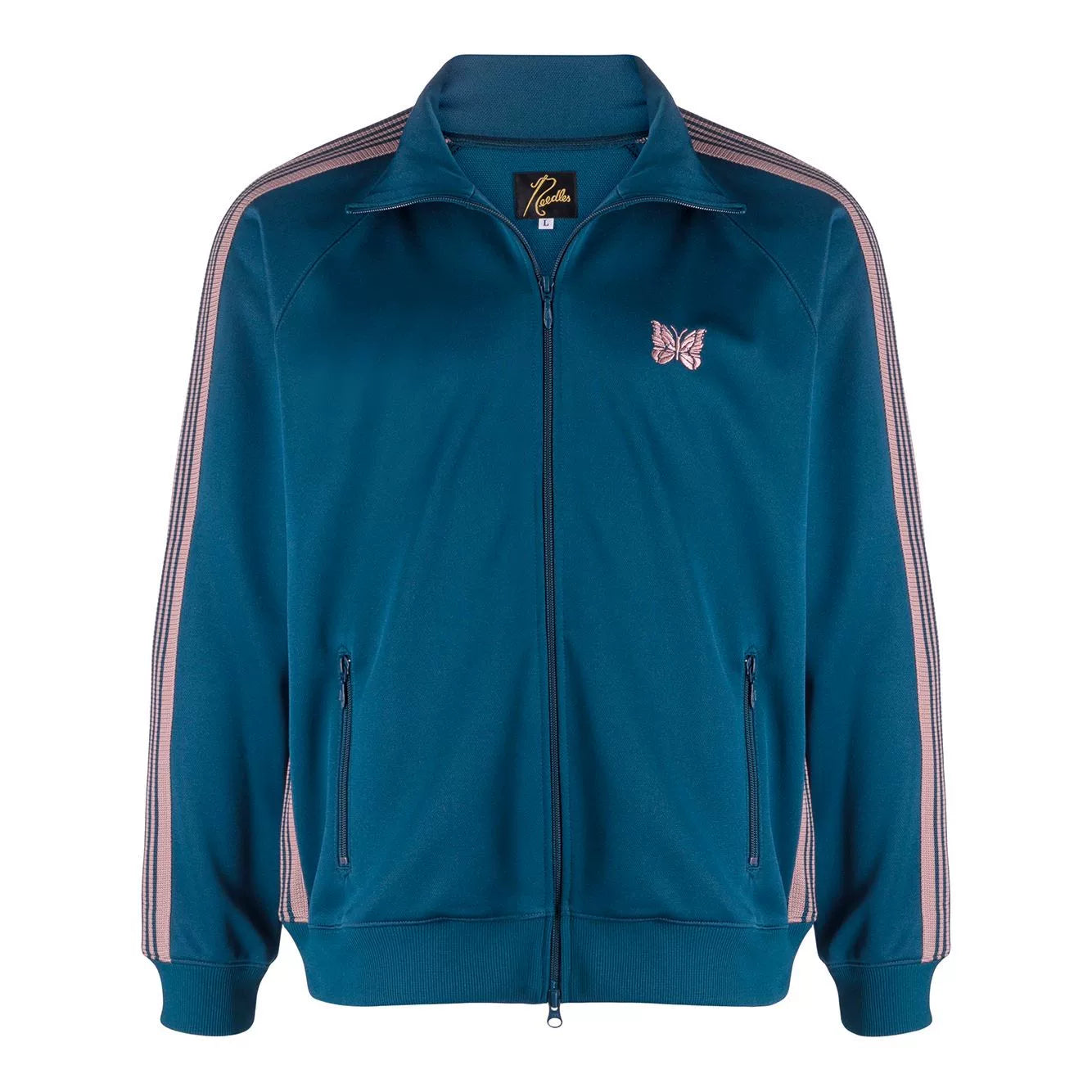 Needles Style Embroidered Butterfly Track Jacket - Teal/Pink