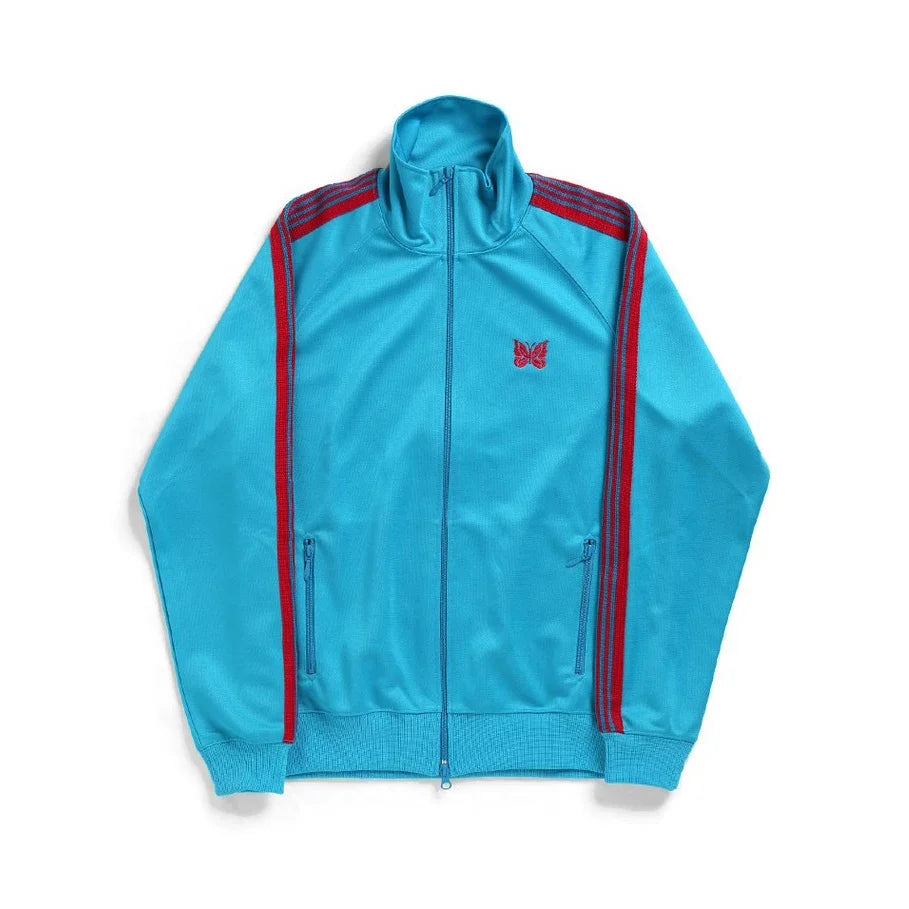 Needles Style Embroidered Butterfly Track Jacket - Bright Blue/Red