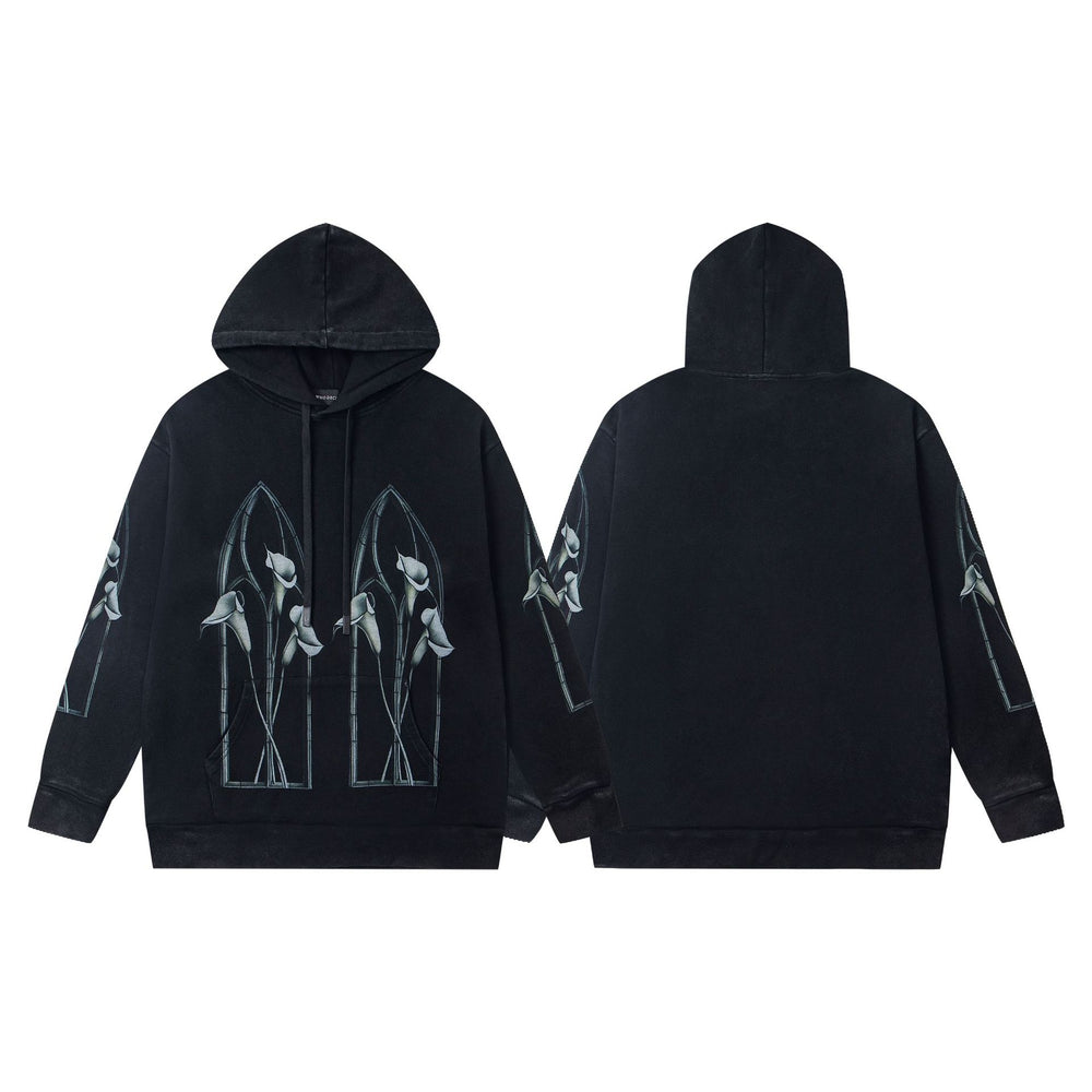 Who Decides War Stained Glass Outline Hoodie - Black