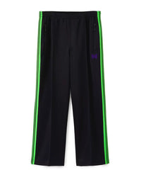 Needles Style Embroidered Butterfly Multi-Stripe Track Pants - Black/Neon Green