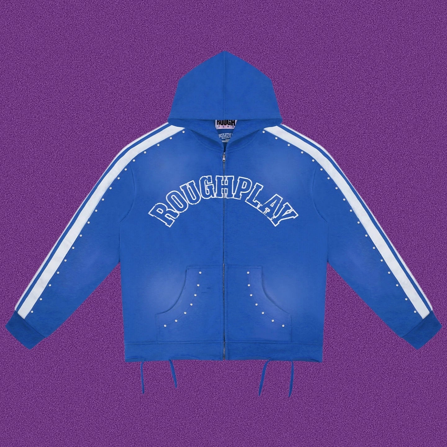 Roughplay Arch Logo Track Zip-Up Hoodie - Royal Blue