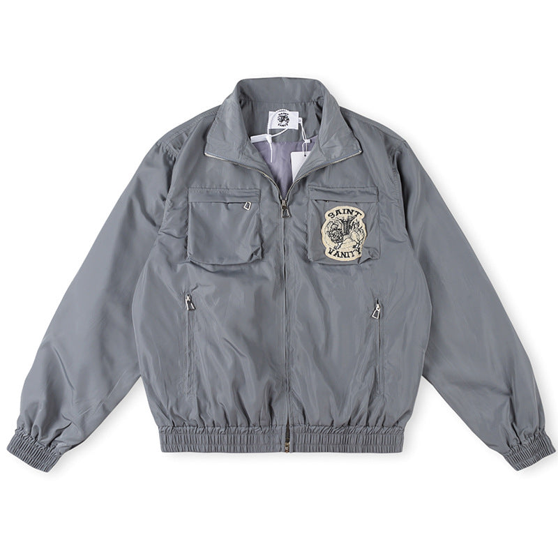 Saint Vanity Multi-Pocket Utility Zip Jacket - Slate Grey