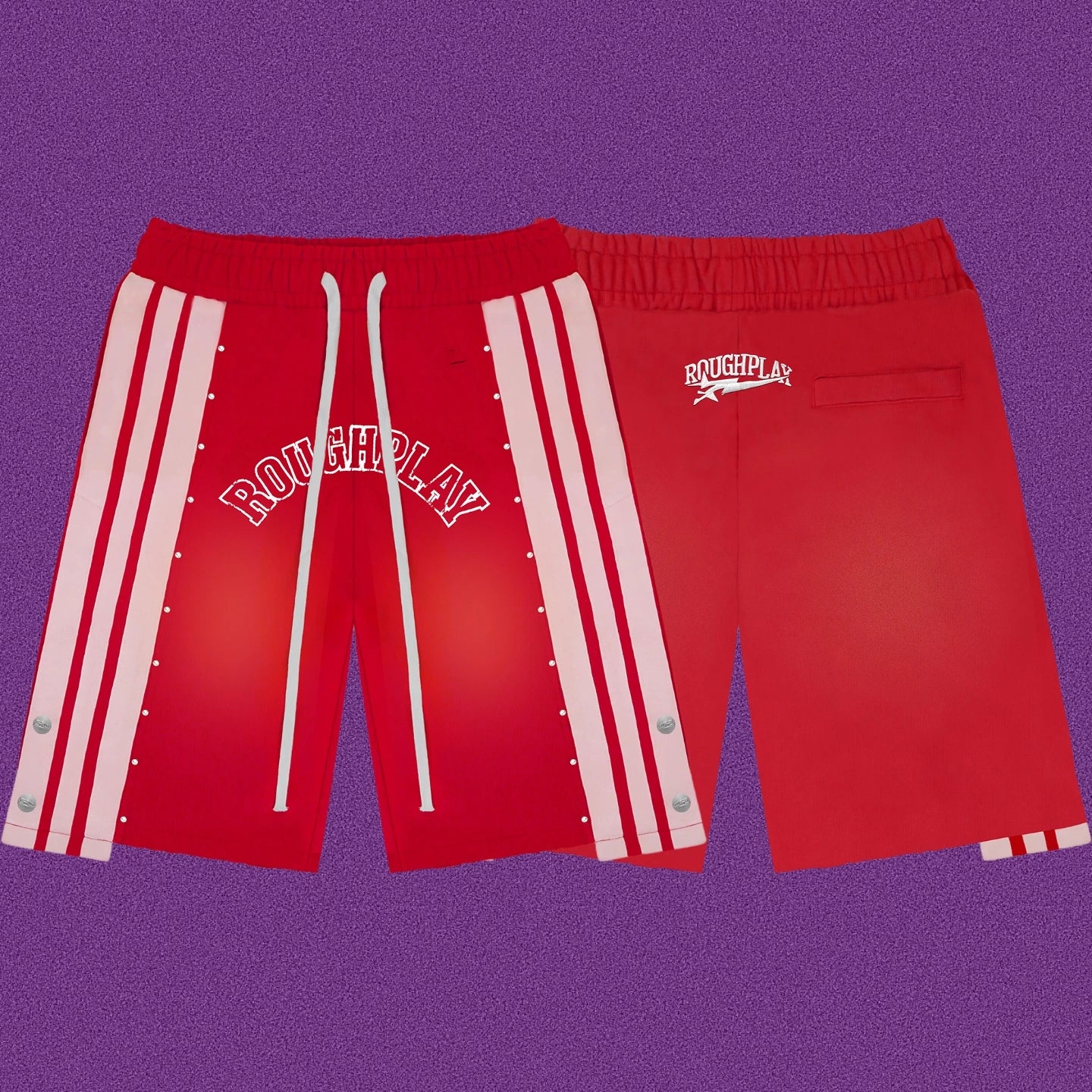 Roughplay Arch Logo Track Shorts - Red