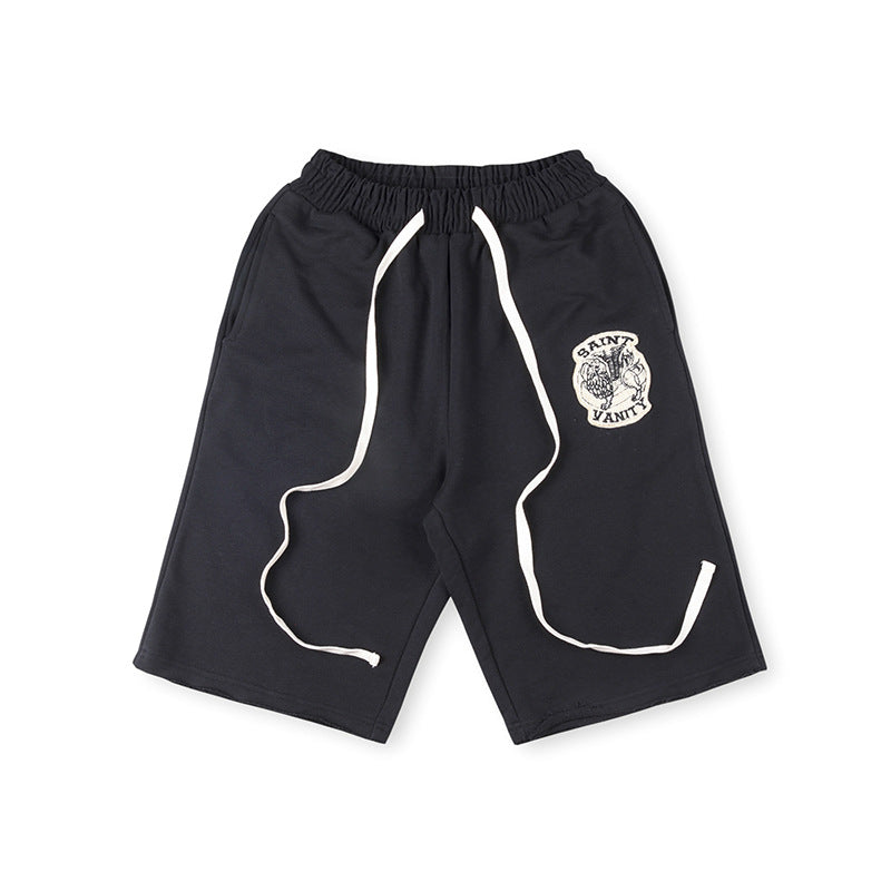 Saint Vanity Drawstring Casual Shorts - Black