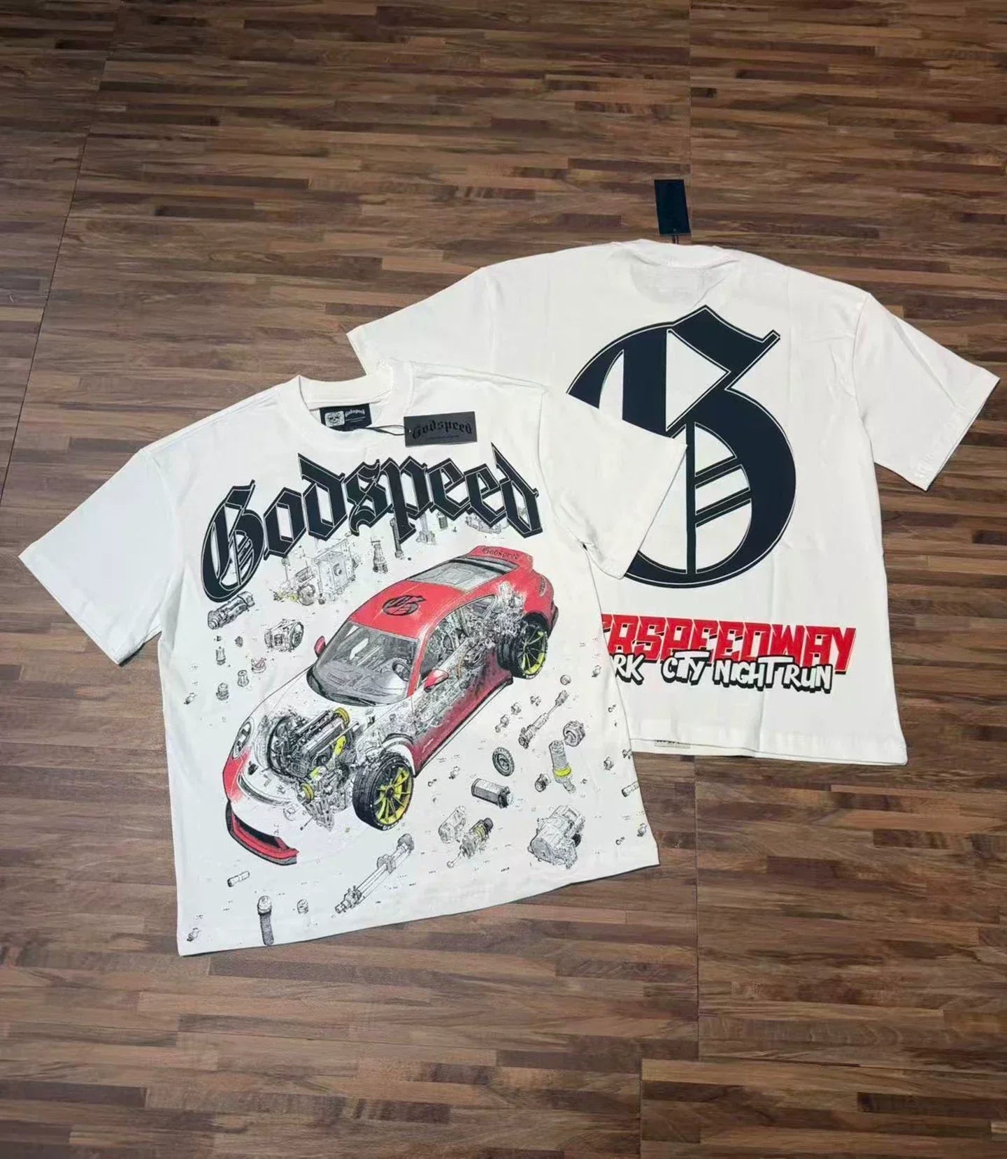 Godspeed Vintage Washed Automotive Blueprint T-Shirt