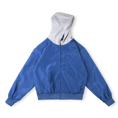 Saint Vanity Contrast Hooded Zip Jacket - Royal Blue/Grey