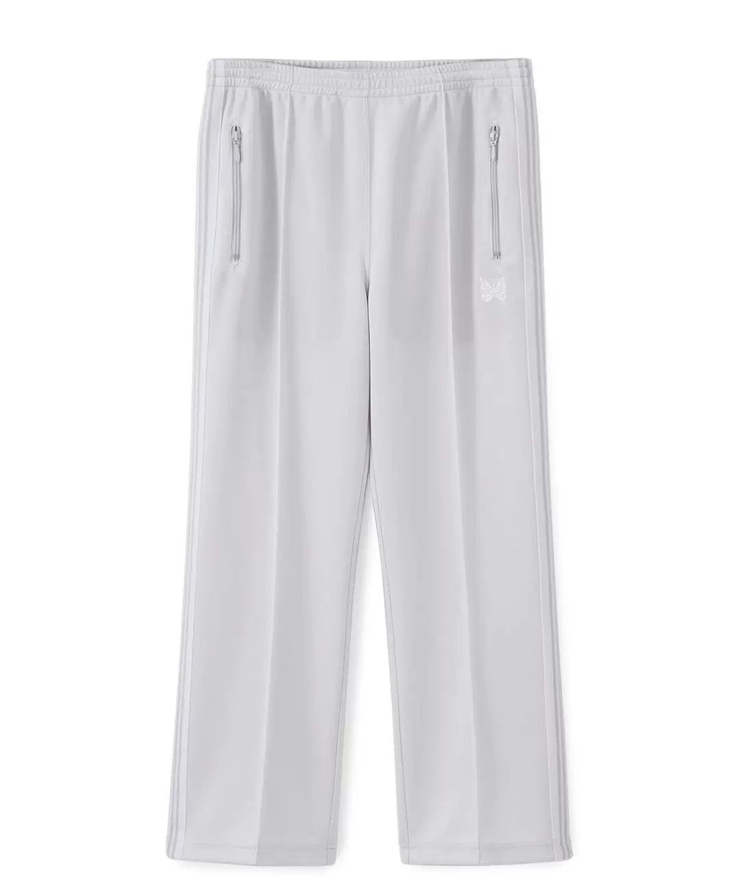 Needles Style Embroidered Butterfly Tonal Stripe Track Pants - Light Grey
