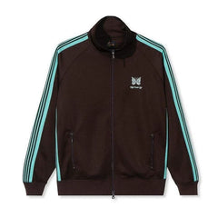 Needles Style Embroidered Butterfly Track Jacket - Dark Brown/Mint