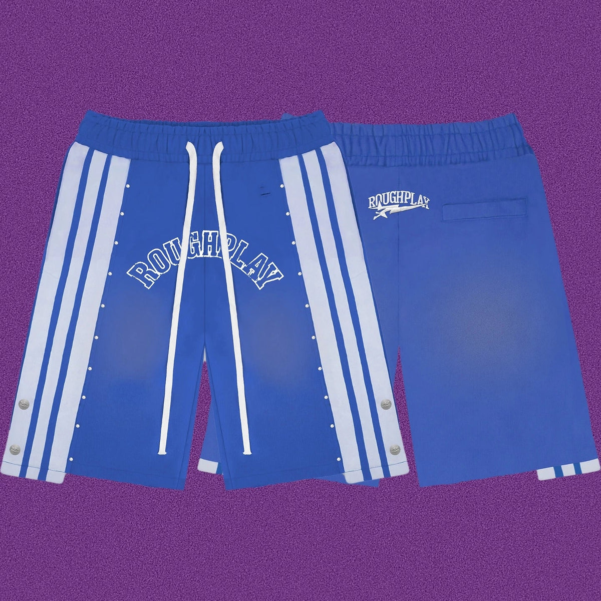 Roughplay Arch Logo Track Shorts - Royal Blue