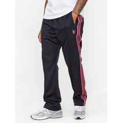 Needles Style Embroidered Butterfly Side-Tape Track Pants - Black/Pink