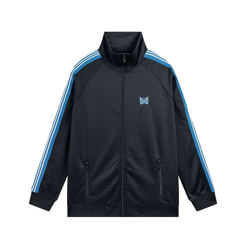 Needles Style Embroidered Butterfly Track Jacket - Dark Navy/Bright Blue