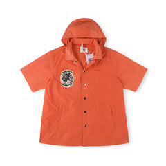 SAINT VANITY Short-Sleeve Hooded Coach Jacket - Orange