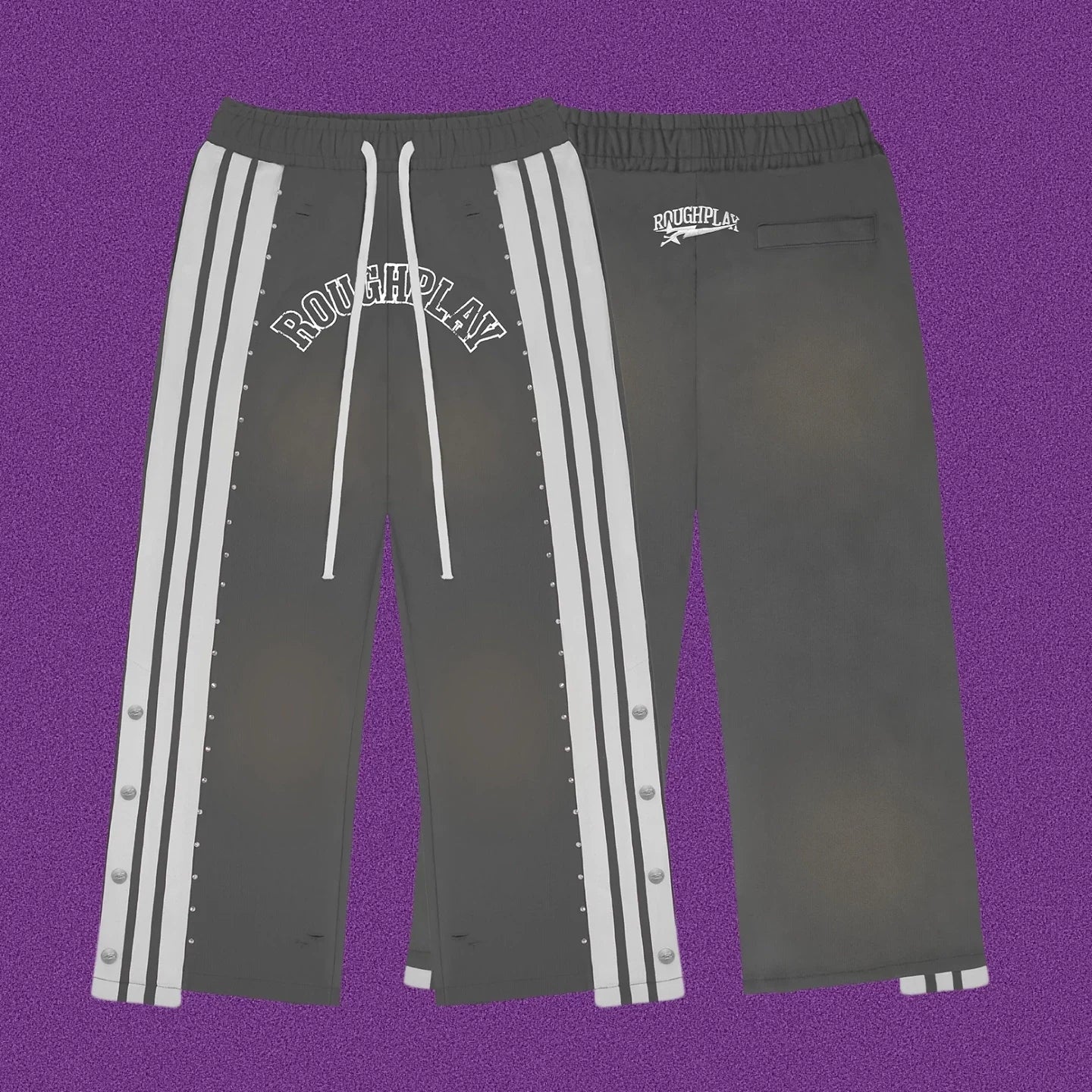 Roughplay Arch Logo Track Sweatpants - Dark Grey