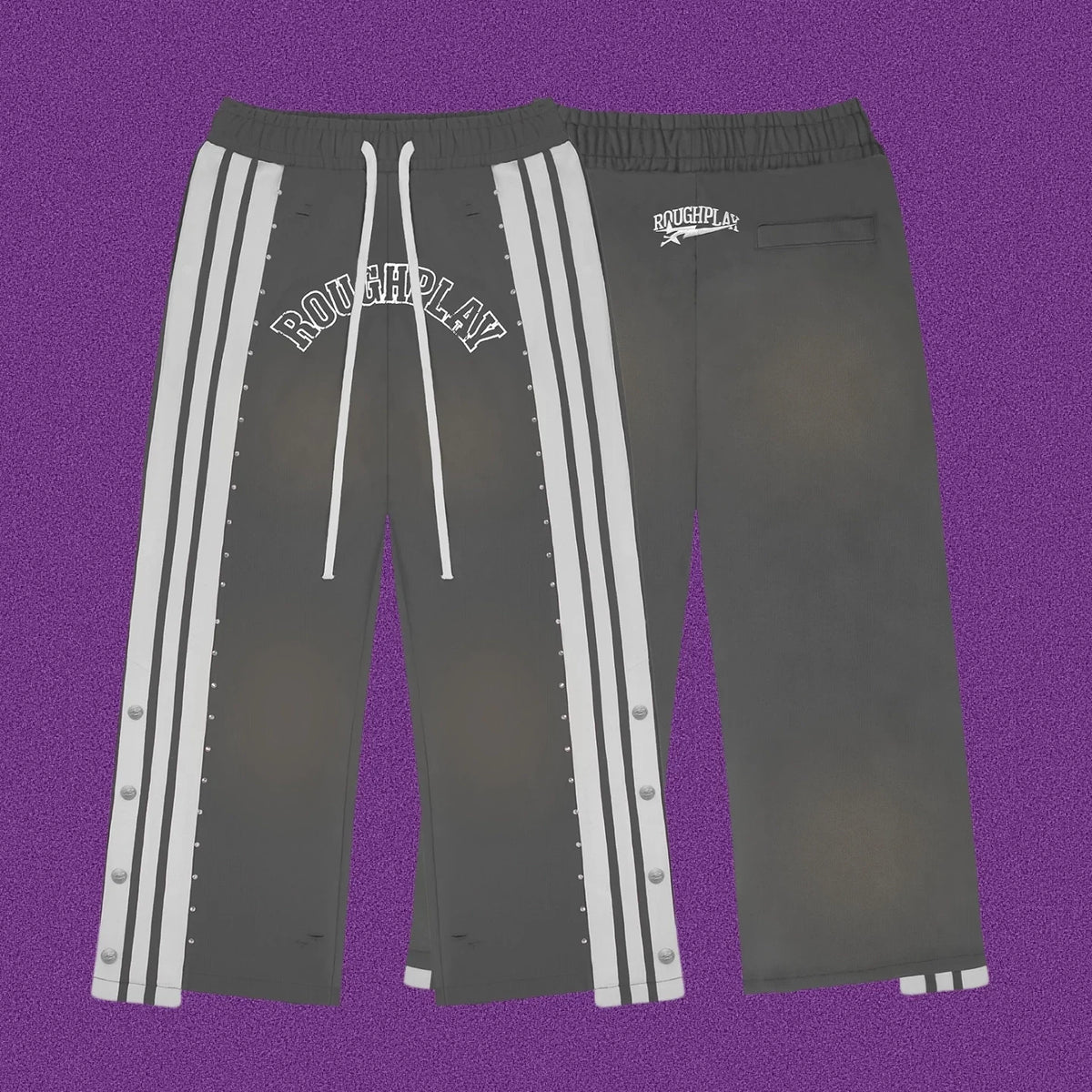 Roughplay Arch Logo Track Sweatpants - Dark Grey