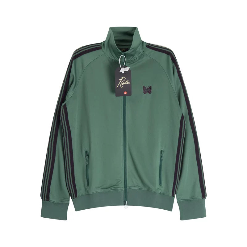 Needles Style Embroidered Butterfly Track Jacket - Grass Green/Dark