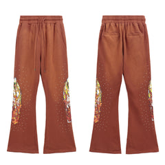 Who Decides War Flame Stained Glass Sweatpants - Brown/Copper Wash