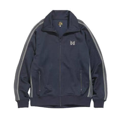 Needles Style Embroidered Butterfly Track Jacket - Dark Navy/Grey