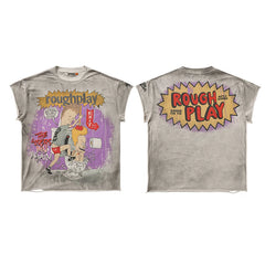 Rough Play Vintage Cartoon Graphic Sleeveless Tee