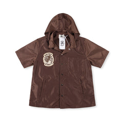 SAINT VANITY Short-Sleeve Hooded Coach Jacket - Brown