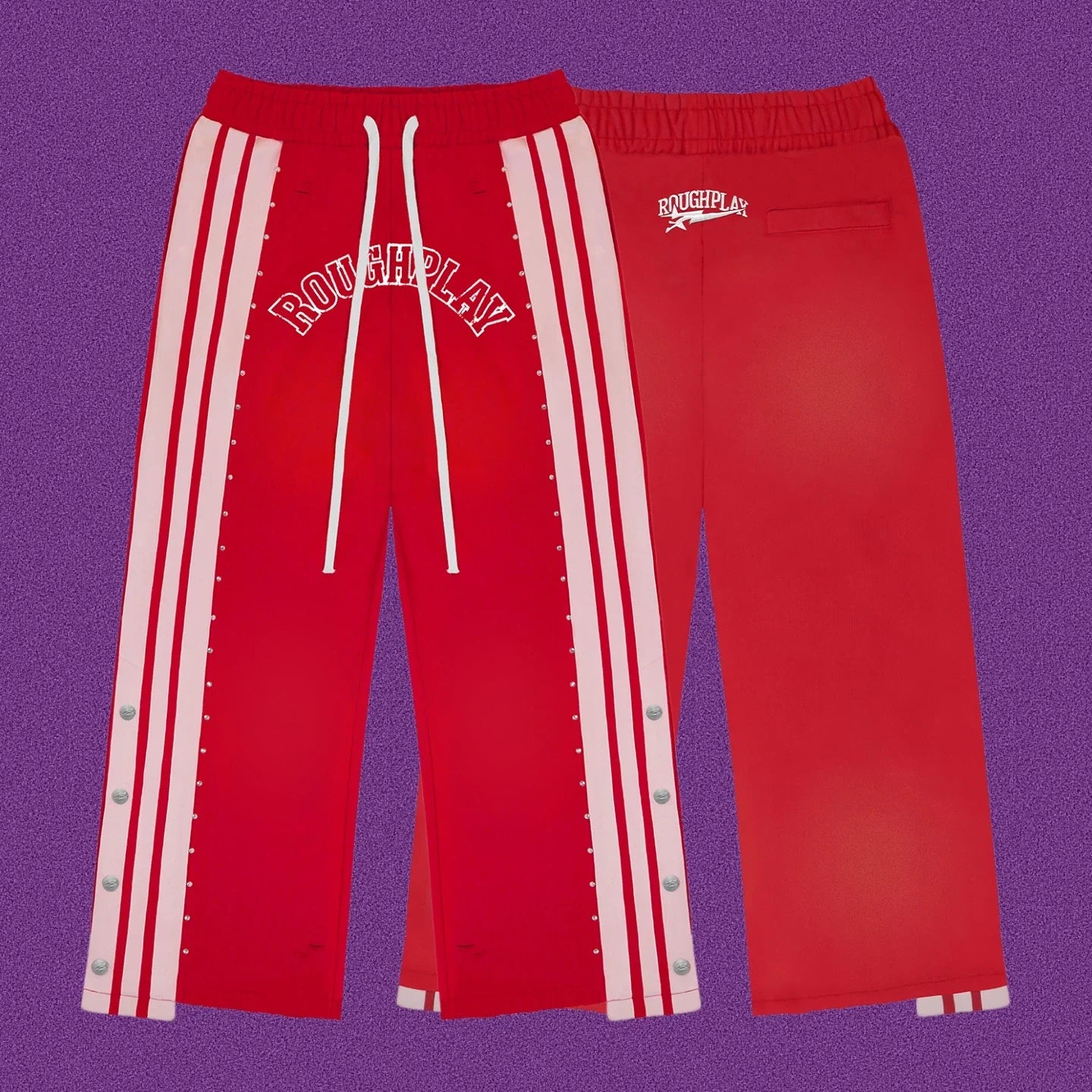 Roughplay Arch Logo Track Sweatpants - Red