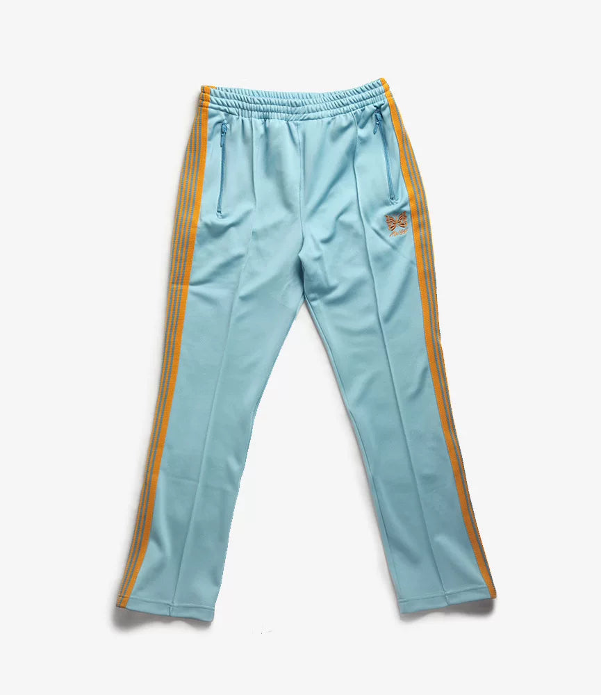 Needles Style Embroidered Butterfly Multi-Stripe Track Pants - Light Blue/Yellow