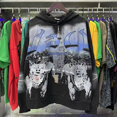 Vale Forever Return of Vale Twin Dogs & Skyline Graphic Vintage Wash Hoodie