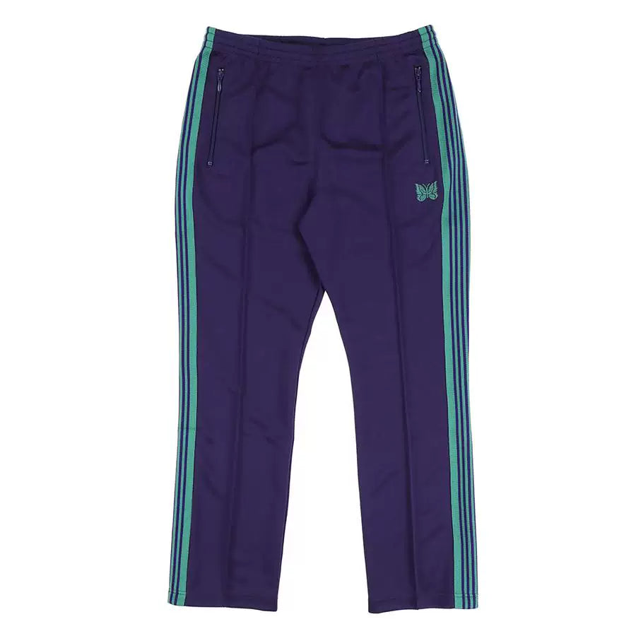 Needles Style Embroidered Butterfly Multi-Stripe Track Pants - Purple/Mint