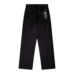 Needles Style Embroidered Butterfly Tonal Stripe Track Pants - Black